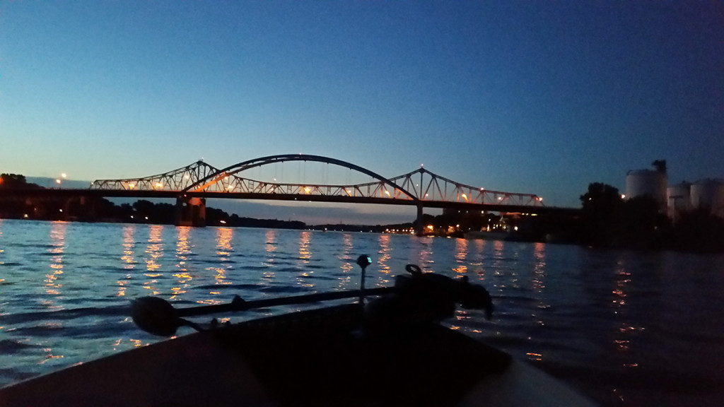 Big Blue Bridge (Cass Street Bridge) over the Mississippi River in La Crosse, WI