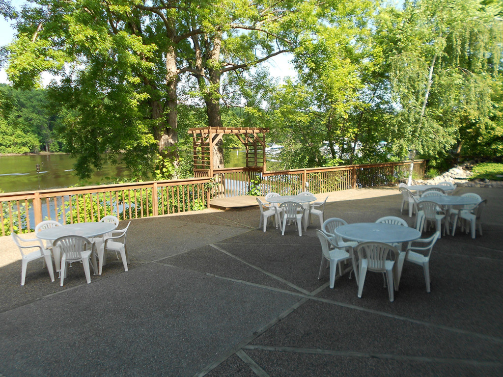 Patio and deck at Pettibone Resort in La Crosse, WI Pettibone Resort