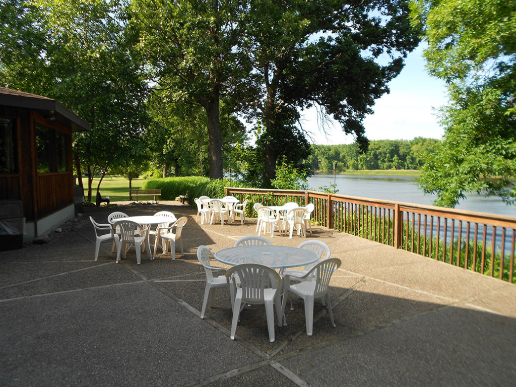 Patio and deck at Pettibone Resort in La Crosse, WI