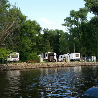 Seasonal camping, on the Mississippi River, at Pettibone Resort in La Crosse, WI
